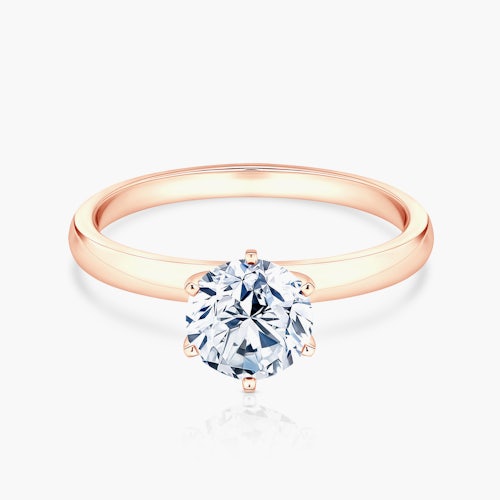 Pierścionek zaręczynowy SAVICKI: różowe złoto, diament